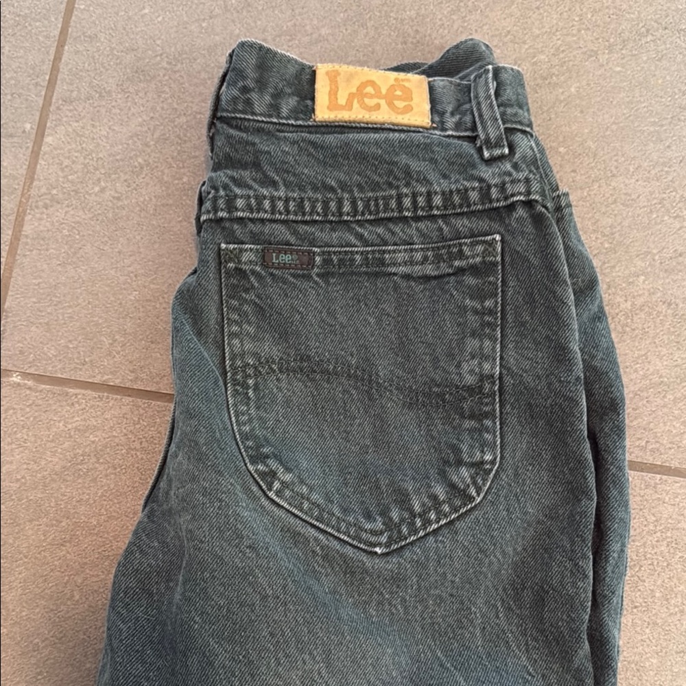 Vintage Lee Green Denim Straight-Leg Jeans Classic Fit
